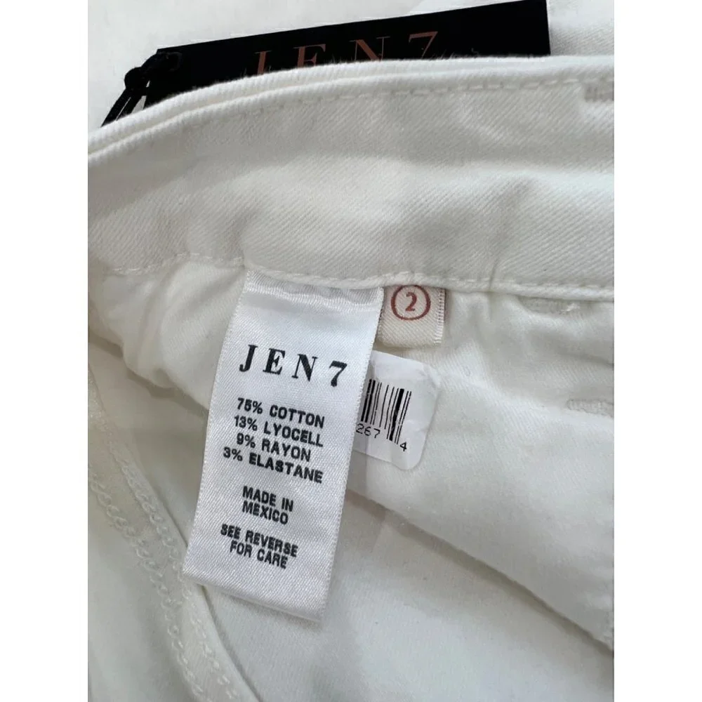 NWT Jen7 by 7 for All Mankind Size 2 Cropped Skinny Jeans White MSRP $99